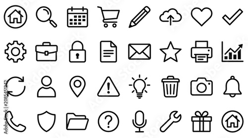 Collection of various web interface icons.