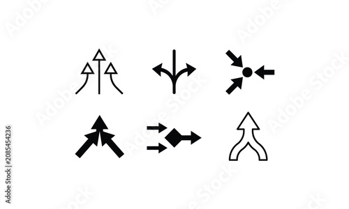 Arrows symbols showing path directions and connections.