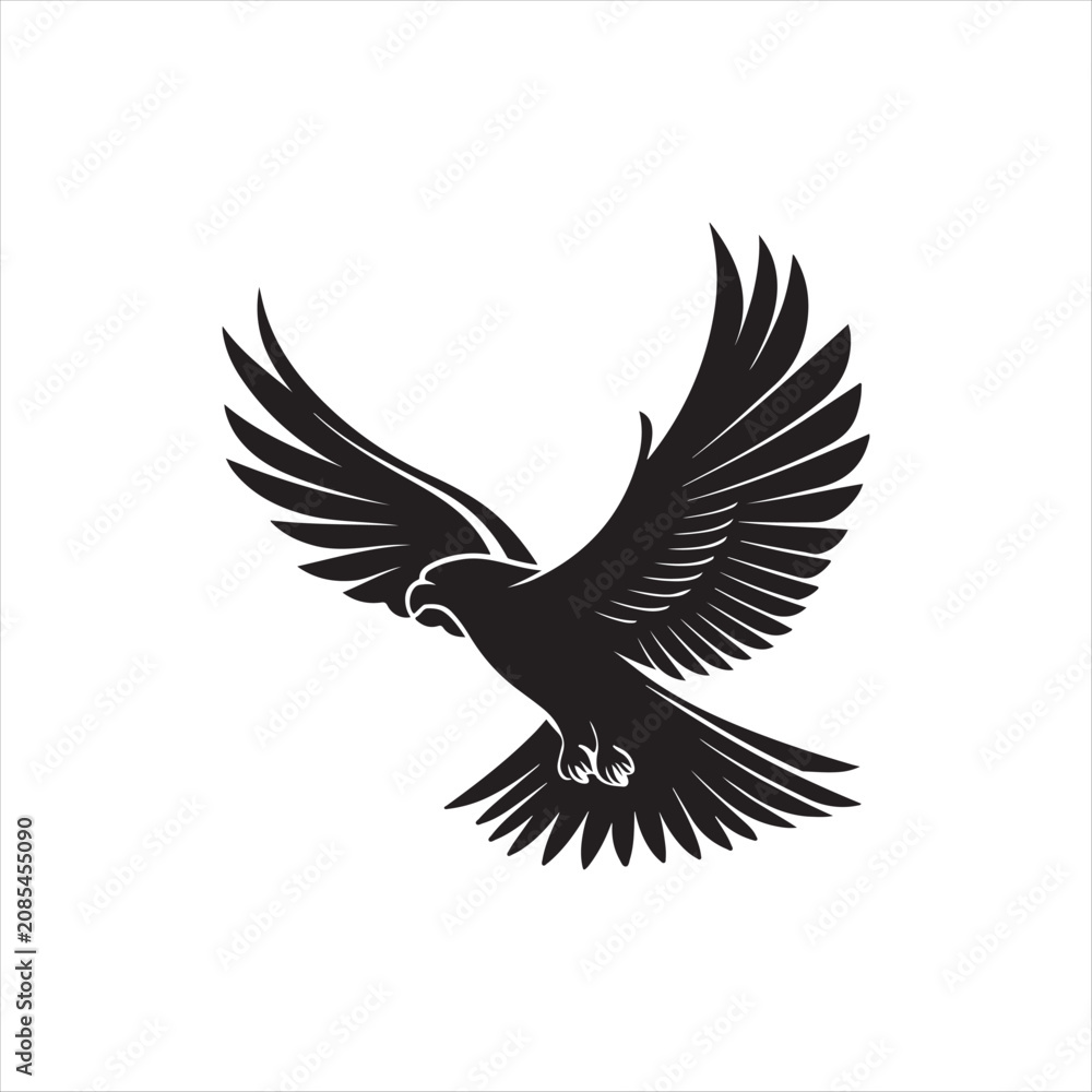 Fototapeta premium majestic falcon vector silhouette clip art abstract logo concept illustration 