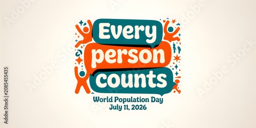 Colorful Celebratory Graphic Design for World Population Day with Inclusive Message