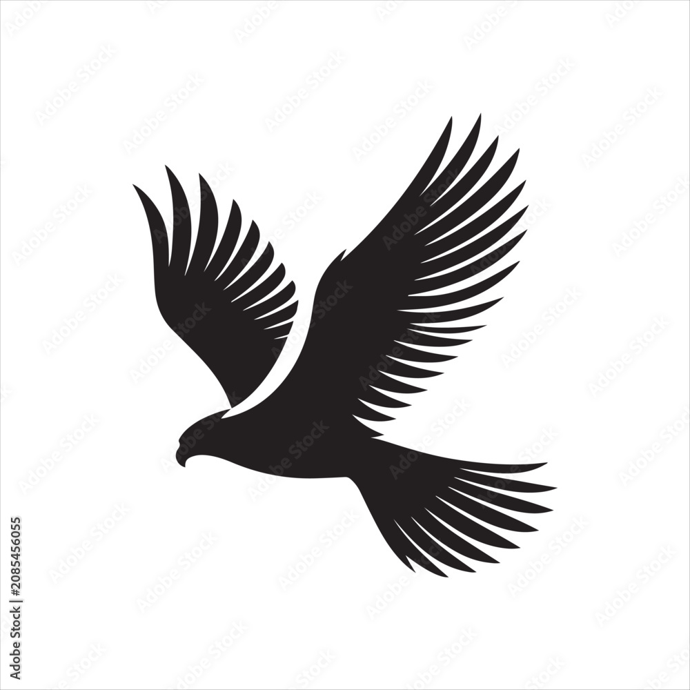 Obraz premium majestic falcon vector silhouette clip art abstract logo concept illustration 