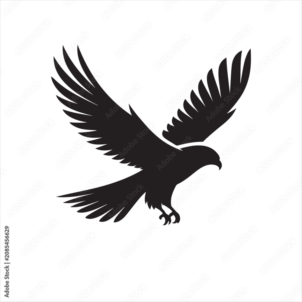 Fototapeta premium majestic falcon vector silhouette clip art abstract logo concept illustration