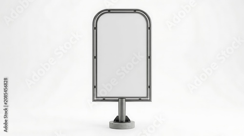 Modern Vertical Street Billboard Mockup with Rounded Top