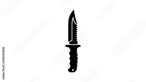 Vector illustration of tactical combat knife icon on a transparent background
