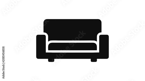 Vector illustration of sofa icon on a transparent background