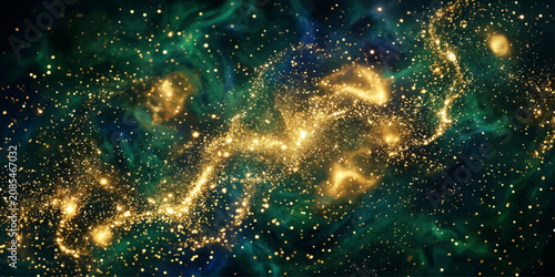 Fotografija Abstract glowing light background with stars and nebula in deep space cosmic nig
