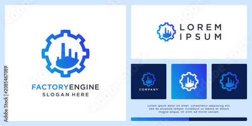 Factory engine logo design template