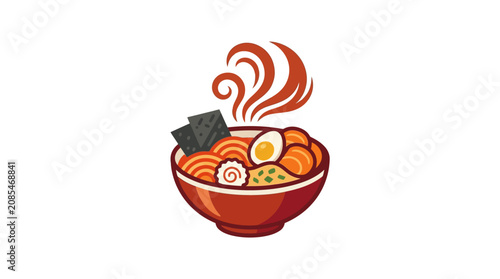 Japanese ramen soup bowl with egg.