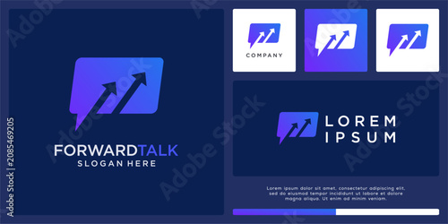 Forward talk logo design with arrow
