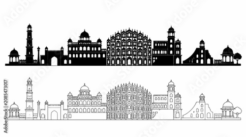 Jaipur Skyline Silhouette