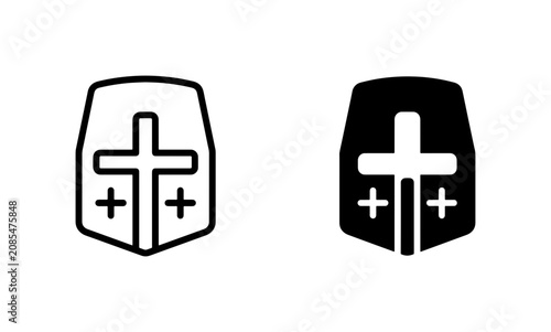 Foto Crusader Knight Helmet Icons, Medieval Warrior Symbols, Religious Military Emble