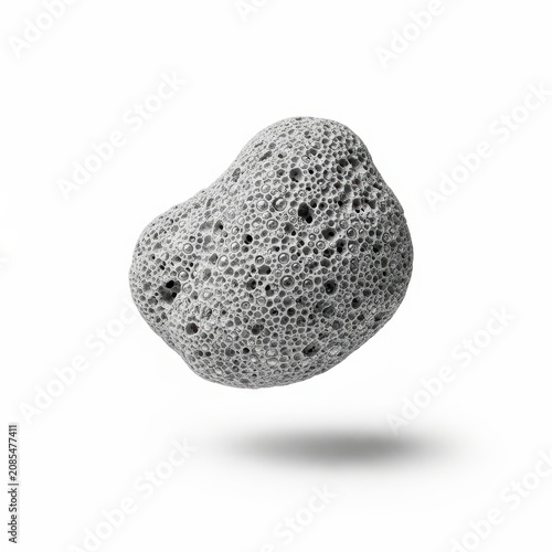 Porous Lava Rock Floating with Unique Grey Texture and Natural Detail