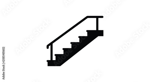 Staircase Silhouette Against White Background Minimalist Architectural Design Silhouette stairs