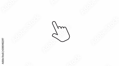 Mouse hand cursor move and click effect with transparency alpha channel