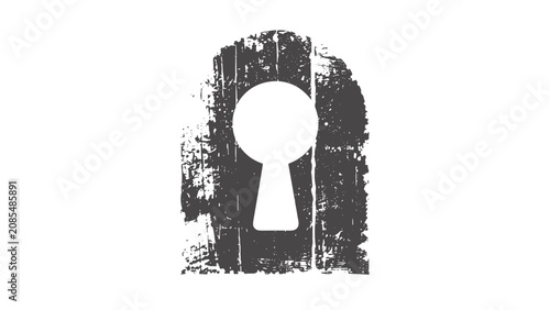 Keyhole Icon in Grunge Style Vector Isolated on Transparent Background
