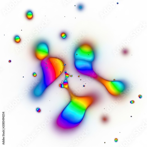 Abstract fluid art presents dynamic, swirling rainbow liquid forms, gracefully merging against a clean white background, evoking artistic motion and vibrant colorful energy