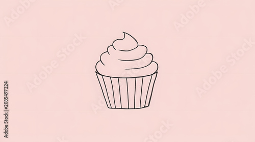 a delicious cupcake with pink colour background