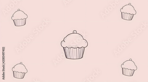 a delicious cupcake with pink colour background