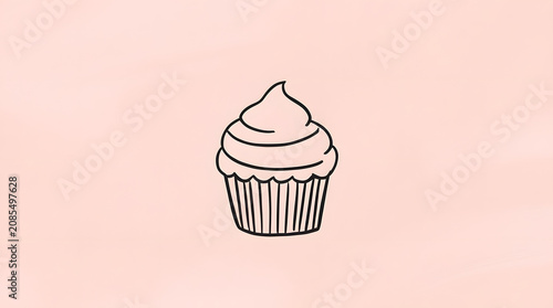 a delicious cupcake with pink colour background