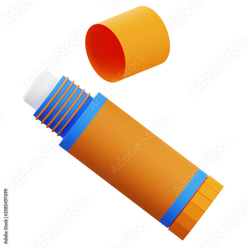3D Glue Stick Icon for Back to School and Office Supplies