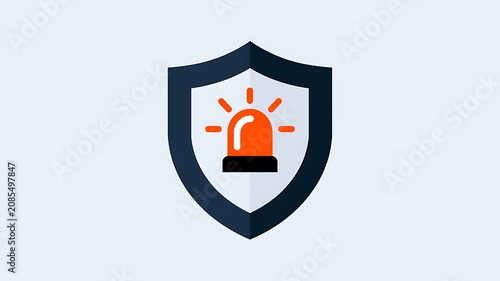 Security, protection, shield icon, alarm symbol, safety sign