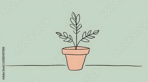 a growing plant with pot