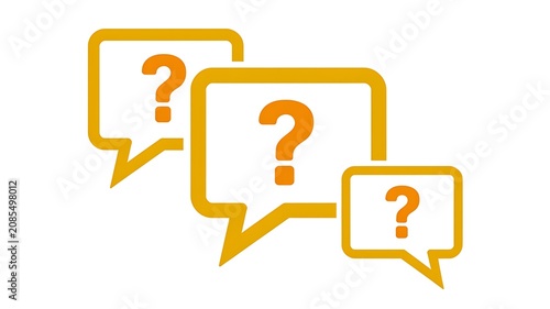 Question marks, speech bubbles, query icons, chat symbols, communication signs