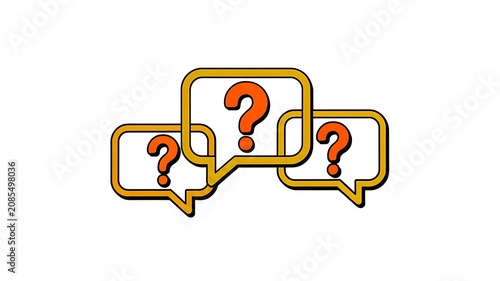 Question marks, speech bubbles, query icons, chat symbols, communication signs