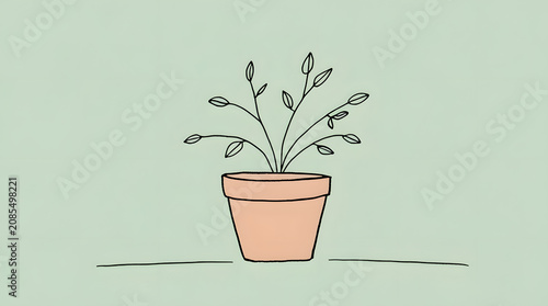 a growing plant with pot