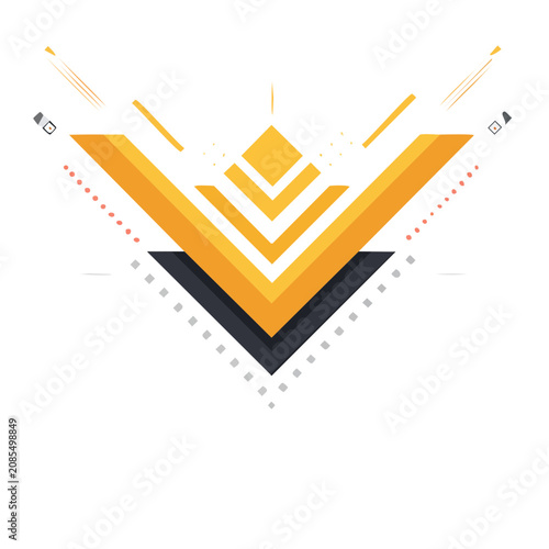 Abstract Geometric Shapes with Orange and Gray Colors