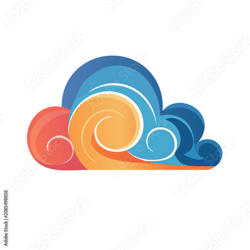 Abstract swirling cloud vector illustration