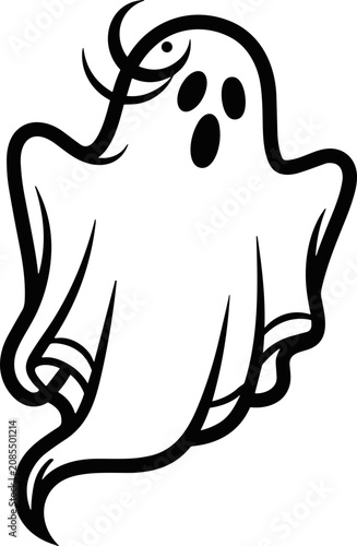 фотографія Cartoon Ghost Illustration - Spooky Halloween Character