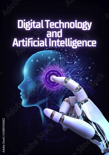 human head with binary code background