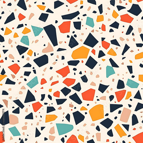Abstract floor tile texture with repeating ornamental motif for interior and surface design