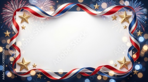 Celebratory background featuring stars stripes and fireworks perfect for american anniversary events and festive occasions
