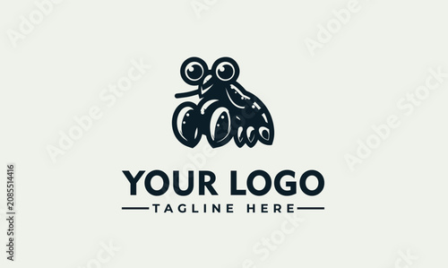 Canvastavla Cute hermit crab Vector Logo Illustration Character Design for Modern Branding