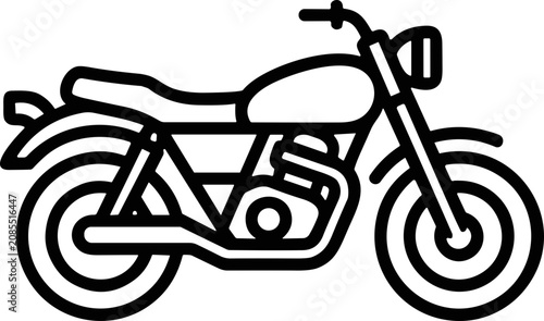 Bild auf Leinwand Classic Motorcycle Outline Icon - Vintage Bike Vector Art