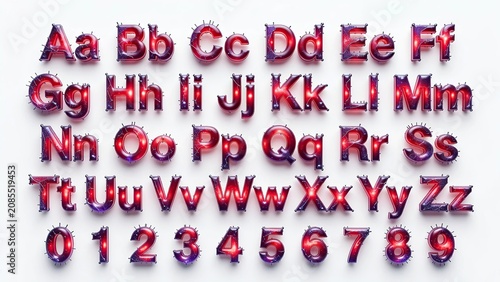 futuristic scifi typography set with dark interstellar nebula glow