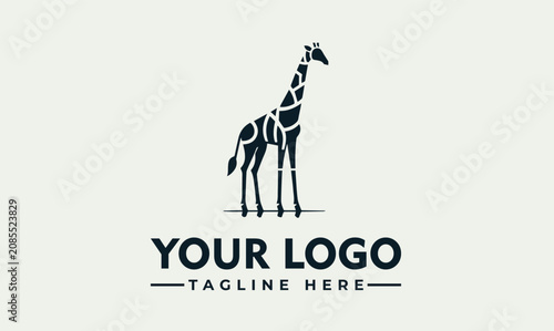 Foto Stylish giraffe vector logo illustration for safari and wildlife branding