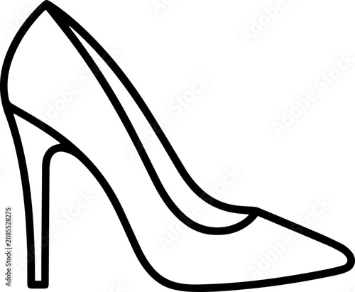 Foto Classic Stiletto Elegant Women's High Heel Shoe Line Art