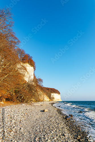 Kreidefelsen im Herbst an der Küste der Ostsee auf der Insel Rügen