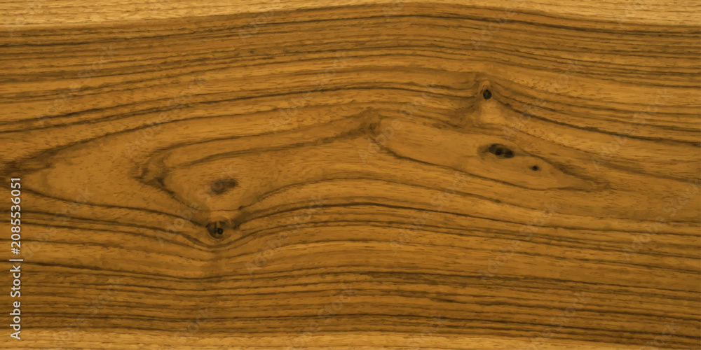 Fototapeta premium Close-up view of rich, warm brown wood grain with intricate natural patterns, showcasing a polished surface and organic texture.