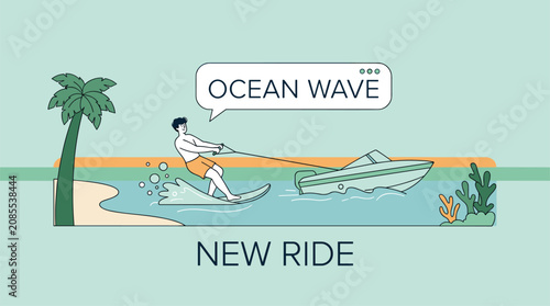 Obraz na płótnie Ocean wave water skiing