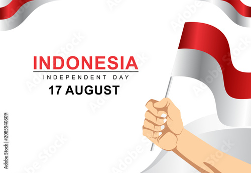 Red and White Indonesia Flag Background for 17 August