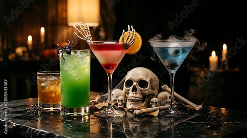 Halloween Cocktails Skull Skeleton Eyeball Spooky Drinks