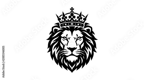 Photos A regal lion's head with crown.