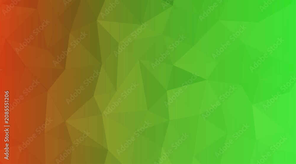 Obraz premium Low poly geometric background, with a gradient, transition from burnt, orange to vibrant, lime green, triangular, mesh pattern