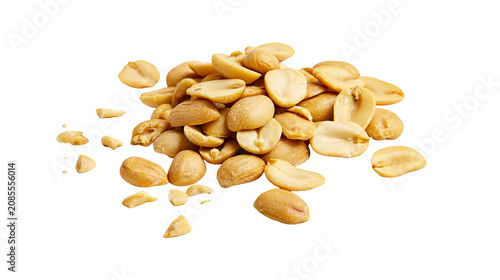 Fotografija Pile of roasted peanuts some whole, some halved