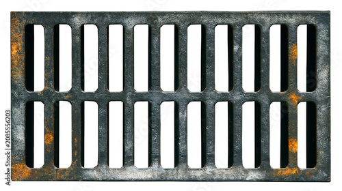Fotografía Rusty metal grate with rectangular openings