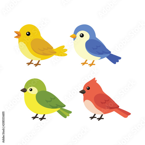 set of funny birds